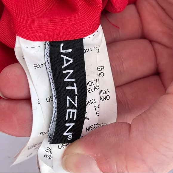 Jantzen Surplice Maillot One-Piece Swimsuit adjustable straps Red size 22W - Picture 8 of 10